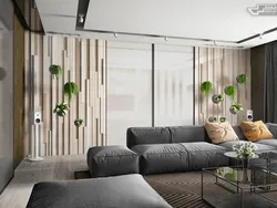Slats Сафед Дар Дохили Ҳуҷраи Меҳмонхона Дар Девор