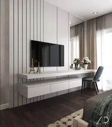 White slats in the living room interior on the wall