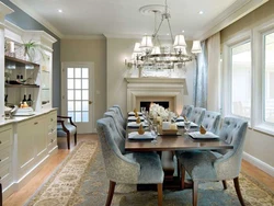 Kitchen and table in the same interior style