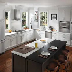 Refrigerator in the interior of the kitchen living room design photo