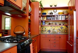 Терракотовый цвет кухни фото в интерьере