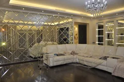Floor-To-Ceiling Mirror In Living Room Interior