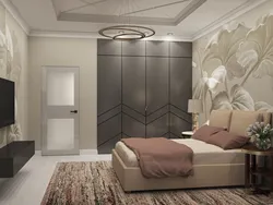 Bedroom design in light colors with dressing room