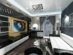 Living room design for a young man