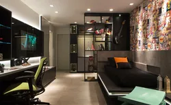 Living room design for a young man