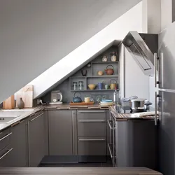 Attic kitchen design photo