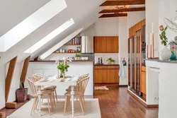 Attic kitchen design photo