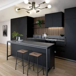 Kitchen living room graphite design