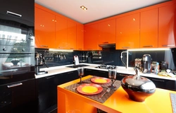 Photo Of Kitchen Orange And Black