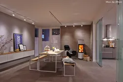 Track lighting system in the bedroom interior