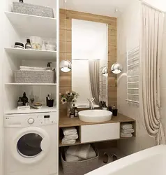 Bathroom interior with built-in bath