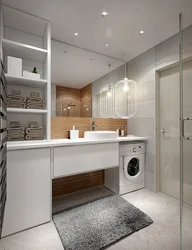 Bathroom interior with built-in bath