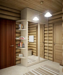 Hallways in a wooden house photo design