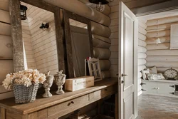 Hallways in a wooden house photo design
