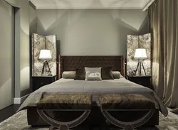 Gray brown bedroom design photo