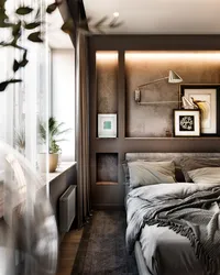 Gray Brown Bedroom Design Photo
