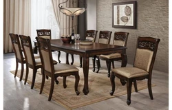 Living room table with chairs photo