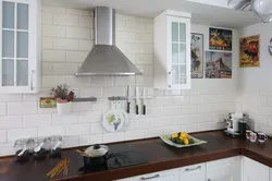 Kitchen apron made of white hog tiles photo
