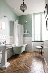 Bath Without Tiles On The Walls Design Photo