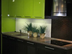 Dark green countertop in the kitchen photo