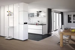 Floor-standing boiler in the kitchen interior