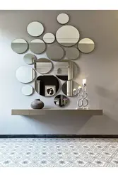 Decorative mirrors on the wall for the interior in the hallway