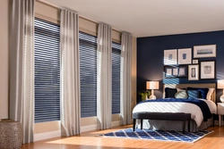 Roller Blinds In The Bedroom In The Interior Photo