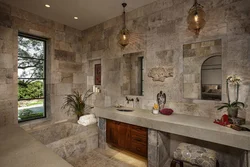 Bathroom design tiles with stone