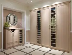 Design Of A Built-In Hallway With Hinged Doors Photo