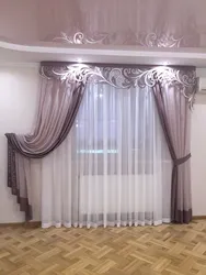 Современные шторы для гостиной без ламбрекенов на окна фото