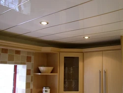 Do-it-yourself panel ceiling in the kitchen photo