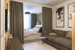Design of a sleeping area in a one-room apartment
