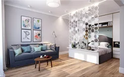 Design of a sleeping area in a one-room apartment