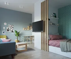 Design of a sleeping area in a one-room apartment