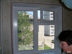 Plastic window with a window for the kitchen example photo