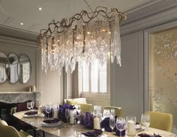 Crystal Chandelier In The Kitchen Interior