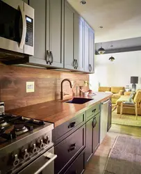 Combination of countertop and apron in the kitchen photo in the interior