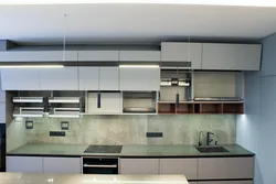 Kitchen upper cabinets without handles photo