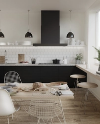 Glossy tiles in the kitchen interior photo
