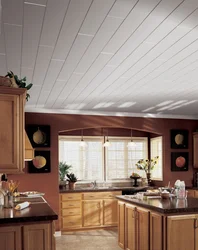 Photo of kitchen ceiling made of MDF