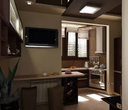 Аб'яднаць кухню і балкон дызайн