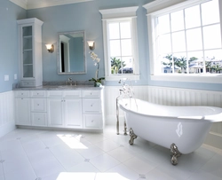 Combination of white in the bathroom interior