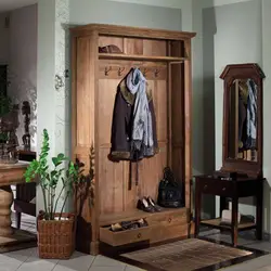 Wooden cabinets in the hallway photo