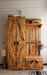 Wooden cabinets in the hallway photo