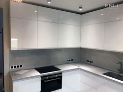 White matte kitchen design photo