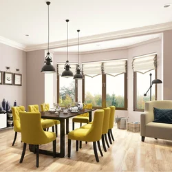 Kitchen with yellow chairs photo