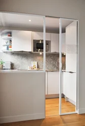 Kitchen design with glass door