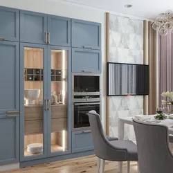 Kitchen design with glass door