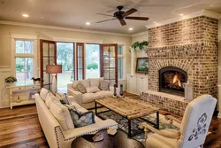 Fireplace In The Interior Of The Living Room Of A Country House Photo