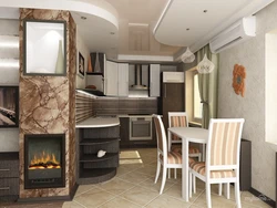 Design of 2 apartments combined with kitchen
